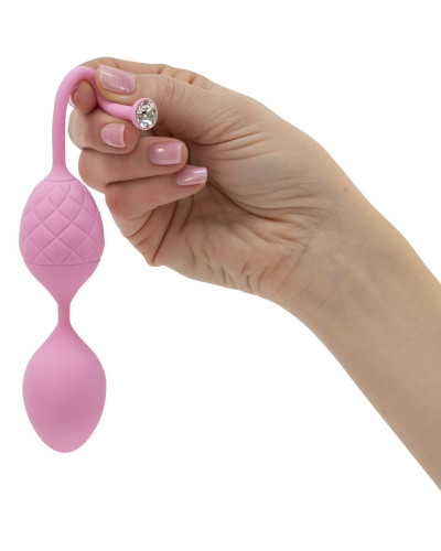 Роскошные вагинальные шарики PILLOW TALK - Frisky Pink с кристаллом, диаметр 3,2см, вес 49-75гр - Фото №2