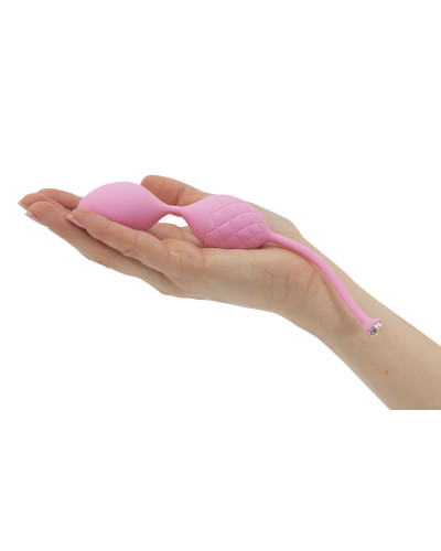 Роскошные вагинальные шарики PILLOW TALK - Frisky Pink с кристаллом, диаметр 3,2см, вес 49-75гр - Фото №4