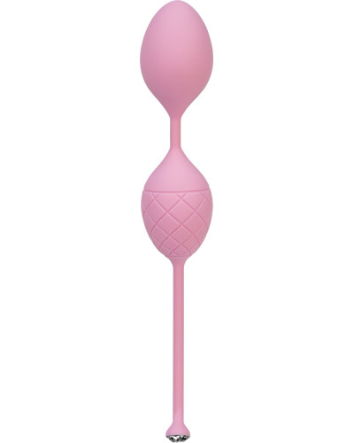 Роскошные вагинальные шарики PILLOW TALK - Frisky Pink с кристаллом, диаметр 3,2см, вес 49-75гр - Фото №6
