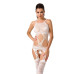 Бодистокинг Passion BS047 white, комбинезон, имитация топа, чулок и пояса - Фото №1