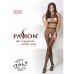 Бодістокінг Passion BS048 black, комбінезон, імітація колгот та відкритого топа - Фото №5