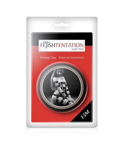 Скотч для бондажу Fetish Tentation Black (15м), не липне до шкіри і волосків, тільки сам до себе - Фото №3