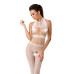 Бодістокінг Passion BS048 white, комбінезон, імітація колгот та відкритого топа - Фото №1