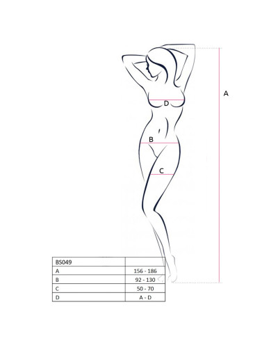 Бодістокінг Passion BS049 white, комбінезон, імітація топа, панчіх і пояса - Фото №4