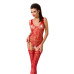 Бодистокинг Passion BS051 red, комбинезон, имитация чулок и боди - Фото №1