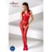 Бодистокинг Passion BS052 red, комбинезон, имитация корсета с подтяжками, чулок и трусиков - Фото №2