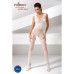 Бодістокінг Passion BS052 white, комбінезон, імітація корсета з підтяжками, панчох і трусиків - Фото №2