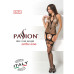 Бодістокінг Passion BS053 black, комбінезон, імітація панчох і пояса - Фото №7