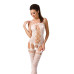 Бодістокінг Passion BS054 white, комбінезон, імітація панчіх, відкритий животик - Фото №1