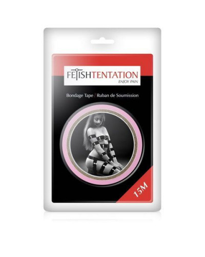 Скотч для бондажа Fetish Tentation Rose (15 м), не липнет к коже и волоскам, только сам к себе - Фото №3