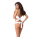 Комплект білизни Passion AMORE SET white, стрінги і ліф у вигляді подарункової стрічки з бантом - Фото №2