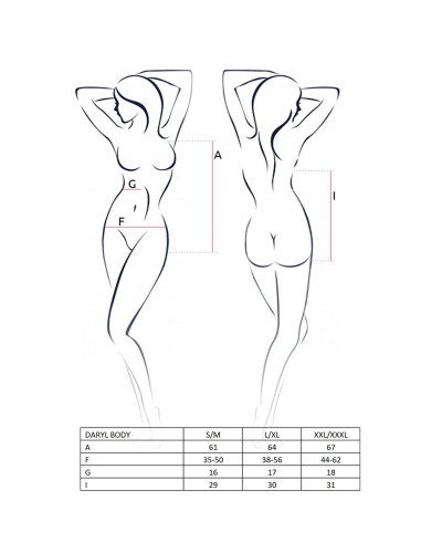 Боді з дуже глибоким декольте Passion DARYL BODY S/M, black - Фото №7