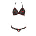 Комплект белья Passion GIANA BIKINI S/M, black, полупрозрачные лиф и трусики с бантиками - Фото №2
