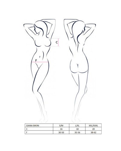 Комплект белья Passion GIANA BIKINI S/M, white, полупрозрачные лиф и трусики с бантиками - Фото №3