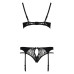 Комплект білизни Passion PAULINE SET L/XL, black, стрепи, ліф, стрінги і пояс для панчох - Фото №6