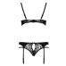 Комплект белья Passion PAULINE SET S/M, black, стрэпы, лиф, стринги и пояс для чулок - Фото №6