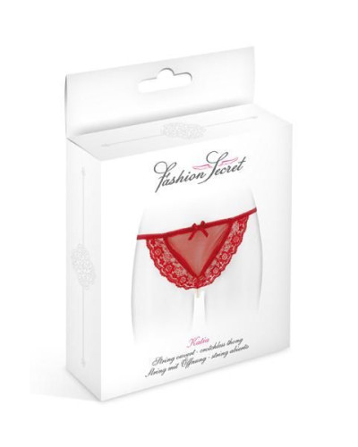 Трусики-стринги с жемчужной ниткой Fashion Secret KATIA Red - Фото №3