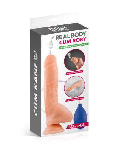 Фалоімітатор, що кінчає, Real Body — Cum Roby (м'ята упаковка!!!) - Фото №4