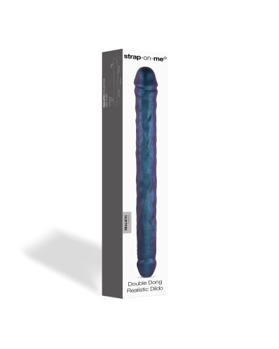 Фаллоимитатор двойной Strap-On-Me DOUBLE DONG REALISTIC DILDO - SNAKY METALLIC COLOR - Фото №3