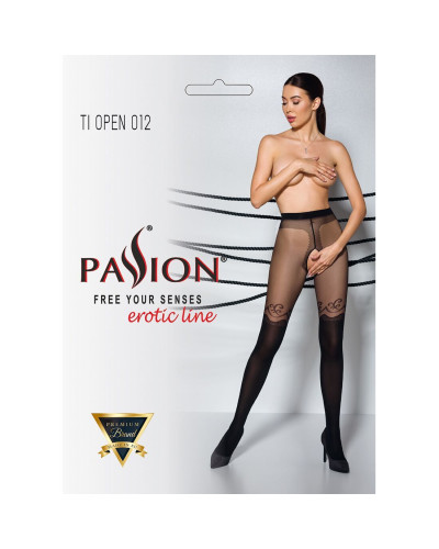 Колготки з відкритим доступом, подвійна щільність Passion TIOPEN 012 5 (20/40 den), black (м'ята упаковка!!!) - Фото №6