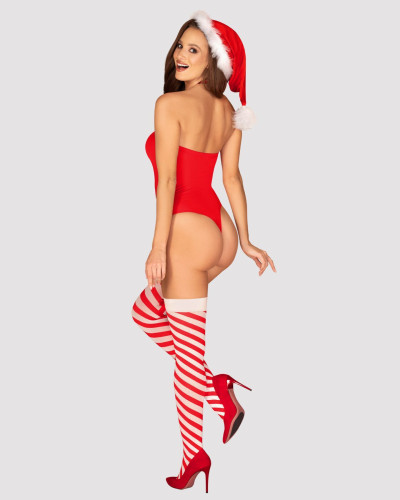 Боді Obsessive Kissmas teddy red L/XL (м'ята упаковка!!!) - Фото №3