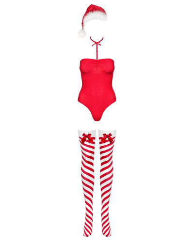 Боді Obsessive Kissmas teddy red L/XL (м'ята упаковка!!!) - Фото №4