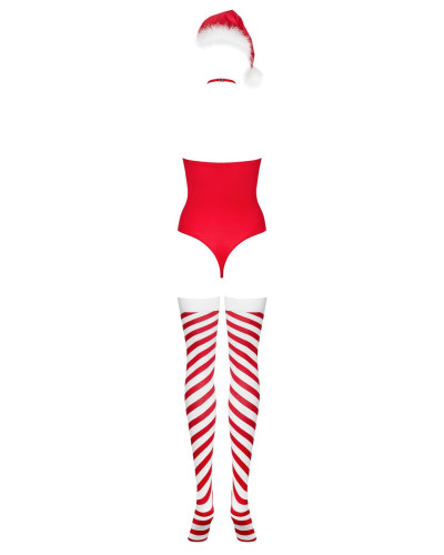 Боді Obsessive Kissmas teddy red L/XL (м'ята упаковка!!!) - Фото №5
