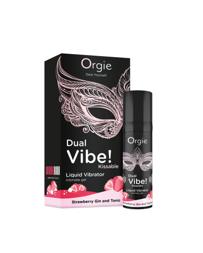Рідкий вібратор Orgie - Dual Vibe! Strawberry Gin & Tonic Kissable Liquid Vibrator (15 мл) - Фото №1