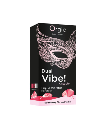 Рідкий вібратор Orgie - Dual Vibe! Strawberry Gin & Tonic Kissable Liquid Vibrator (15 мл) - Фото №4