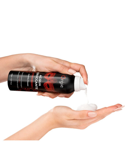 Массажная пенка Orgie – Acqua Croccante Strawberry (150 мл), эффект лопающихся пузырьков - Фото №2