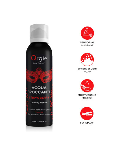 Массажная пенка Orgie – Acqua Croccante Strawberry (150 мл), эффект лопающихся пузырьков - Фото №3