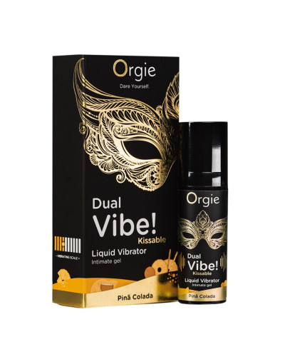 Рідкий вібратор Orgie - Dual Vibe! Pina Colada Kissable Liquid Vibrator (15 мл) - Фото №1