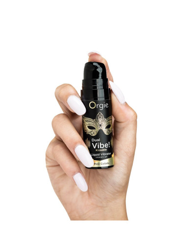 Рідкий вібратор Orgie - Dual Vibe! Pina Colada Kissable Liquid Vibrator (15 мл) - Фото №2