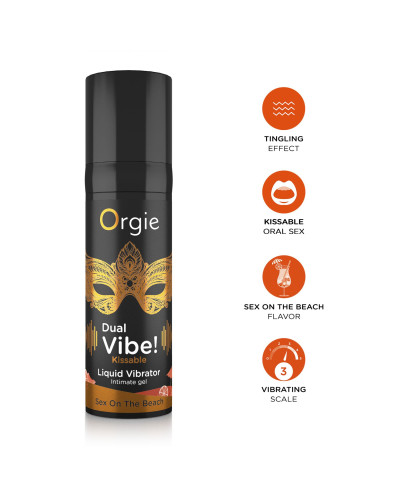 Рідкий вібратор Orgie - Dual Vibe! Sex On The Beach Kissable Liquid Vibrator (15 мл) - Фото №3