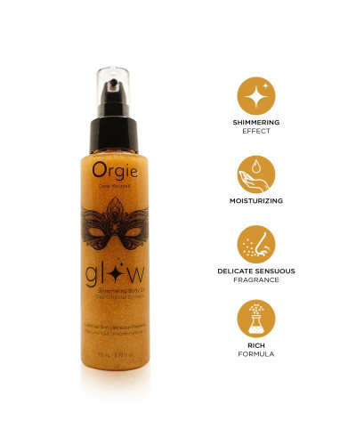Олія-шимер для тіла Orgie – Glow Shimmering Body Oil (110 мл), чуттєвий аромат, зволоження - Фото №3