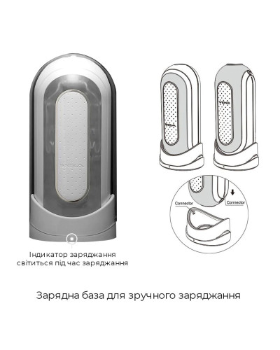 Вібромастурбатор Tenga Flip Zero Electronic Vibration White, змінна інтенсивність, розкладний - Фото №7