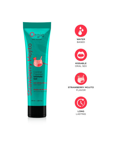 Лубрикант на водній основі Orgie - Lube Tube Strawberry Mojito (100 мл) - Фото №3