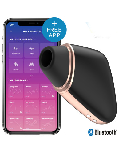 Вакуумный клиторальный стимулятор Satisfyer Love Triangle Black с управлением через интернет - Фото №1