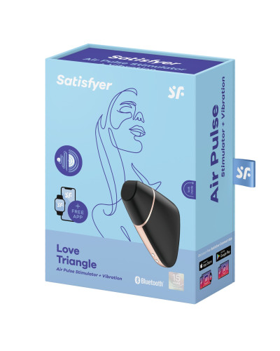 Вакуумный клиторальный стимулятор Satisfyer Love Triangle Black с управлением через интернет - Фото №7
