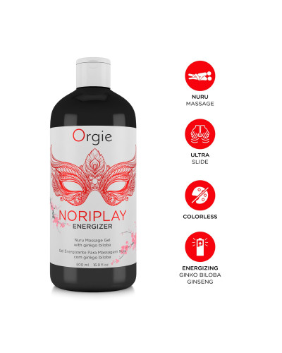 Гель для NURU-масажу Orgie – Noriplay Energizer (500 мл), екстракт гінкго білоба, захисне простирадло - Фото №3