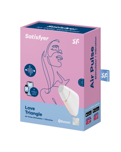 Вакуумный клиторальный стимулятор Satisfyer Love Triangle White с управлением через интернет - Фото №7