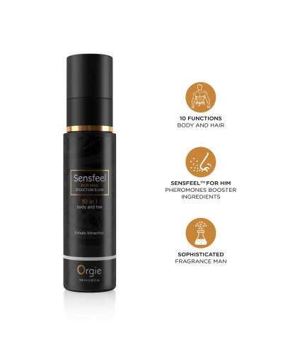Лосьйон з феромонами для тіла та волосся Orgie – Sensfeel Seduction Elixir 10 in 1 for Man (100 мл) - Фото №3