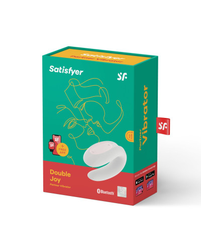 Смартвібратор для пар Satisfyer Double Joy White із широким кліторальним стимулятором - Фото №6