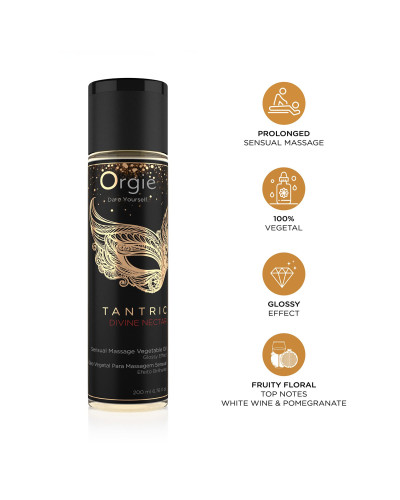Масажна олія Orgie – Tantric Divine Nectar (200 мл), для тантричного масажу, зволоження - Фото №3