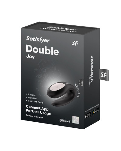 Смарт-вібратор для пар Satisfyer Double Joy Black із широким кліторальним стимулятором - Фото №7