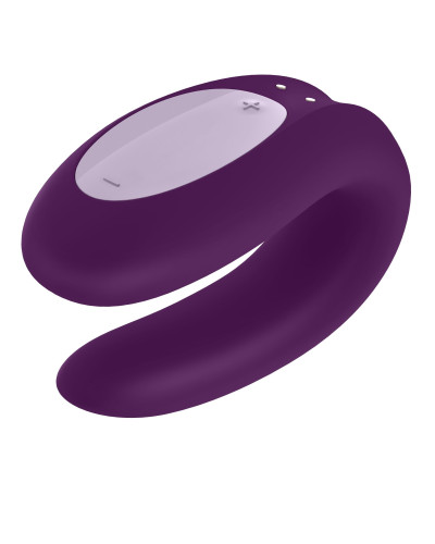 Смарт-вибратор для пар Satisfyer Double Joy Violet с широким клиторальным стимулятором - Фото №4