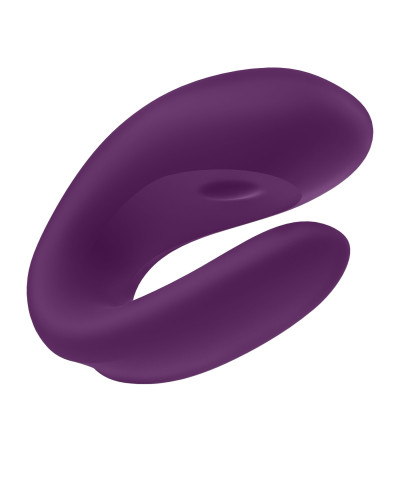 Смарт-вибратор для пар Satisfyer Double Joy Violet с широким клиторальным стимулятором - Фото №5