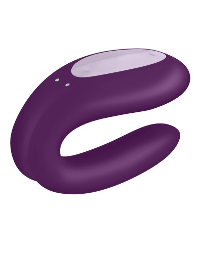 Смарт-вибратор для пар Satisfyer Double Joy Violet с широким клиторальным стимулятором - Фото №6