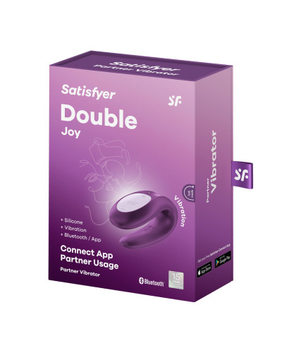 Смарт-вибратор для пар Satisfyer Double Joy Violet с широким клиторальным стимулятором - Фото №7