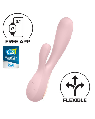 Смарт вібратор-кролик Satisfyer Mono Flex Mauve, 2 мотори, керування через інтернет - Фото №1